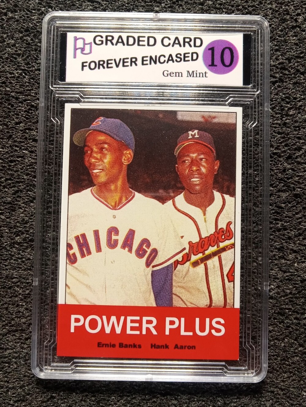 Hank Aaron, Ernie Banks Power Plus Baseball Card